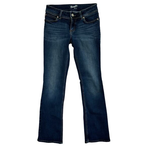 Wrangler Bootcut Jeans Women Sz 3/34 Dark Denim Low Rise Western Cowgirl Classic - Picture 2 of 11